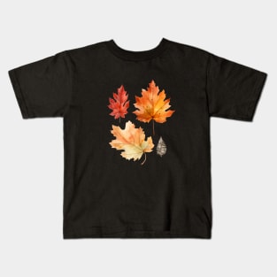 The leaves on the trees are changing color, signaling the end of summer. Kids T-Shirt